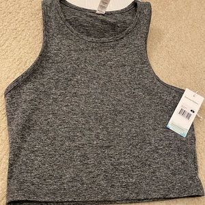 Balance Collection Mia longline workout crop top tank Heather grey medium